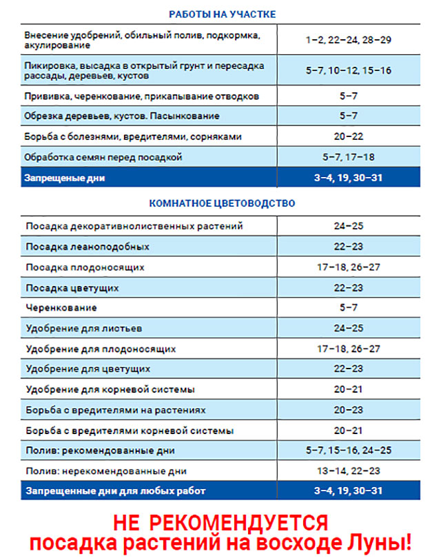 Лунный агроном август 2020